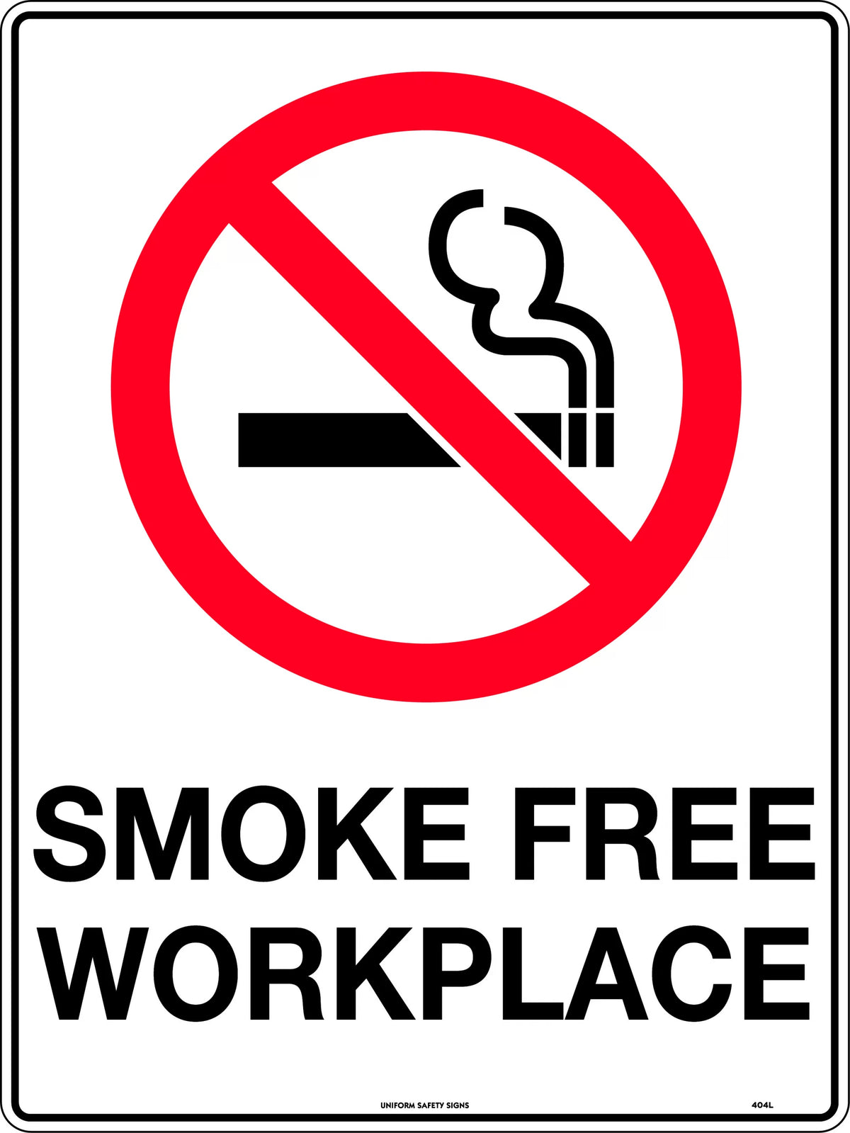 Self Adhesive Smoke Free Sign | Office and Site | Uniform Safety Signs