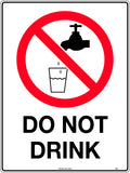 600x400mm Metal Do Not Drink Prohibition Sign | Uniform Safety Signs