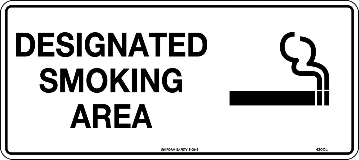 Self Adhesive Smoking Area Sign | Facility Management | Uniform Safety Signs