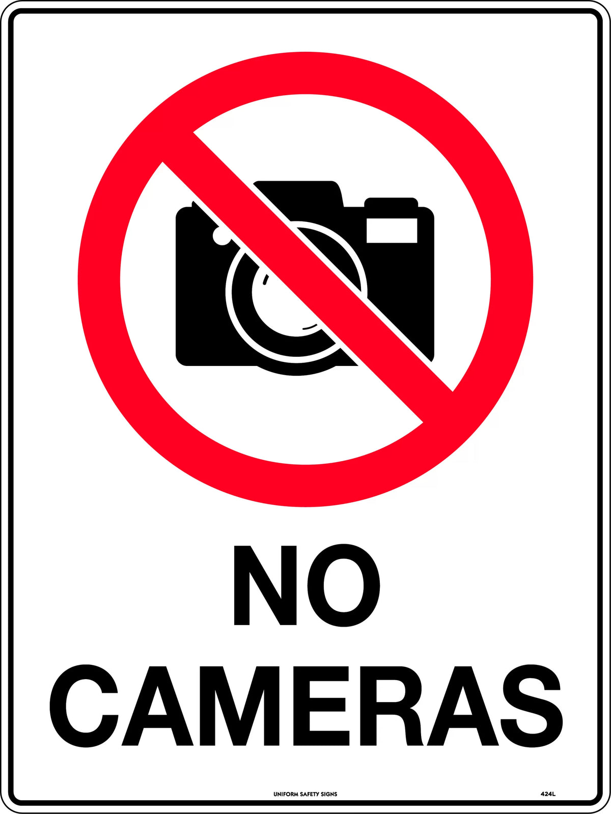 Metal No Cameras Sign | Secure Facilities | Uniform Safety Signs
