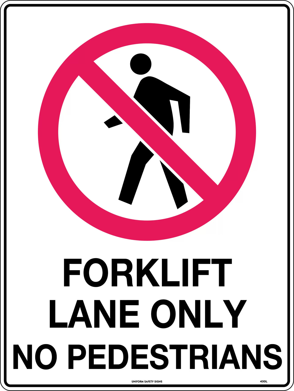 Metal Forklift Lane Sign | Warehouse Traffic Control | Uniform Safety Signs