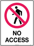 450x300mm No Access Sign | Restricted Areas | Uniform Safety Signs