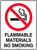 600x400mm No Smoking Sign | Flammable Storage Areas | Uniform Safety Signs
