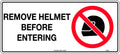 Self Adhesive Helmet Prohibition Sign | Site Entry | Uniform Safety Signs