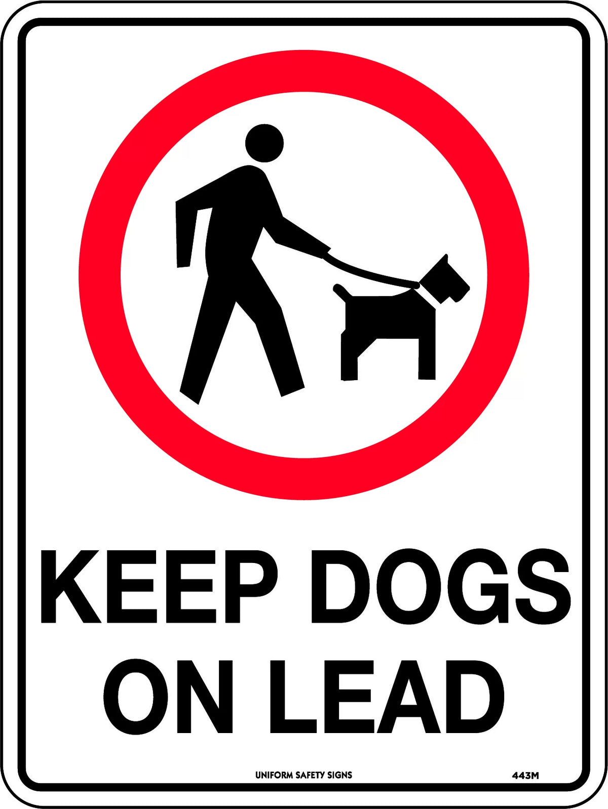 300x225mm Keep Dogs On Lead Sign | Public Access Areas | Uniform Safety Signs