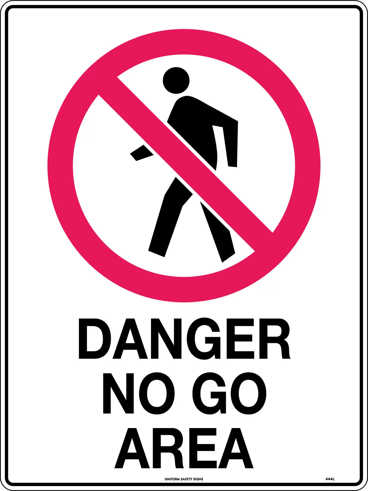 600x400mm No Go Area Sign | Industrial Sites | Uniform Safety Signs