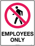 Metal Employees Only Sign | Restricted Access Areas | Uniform Safety Signs