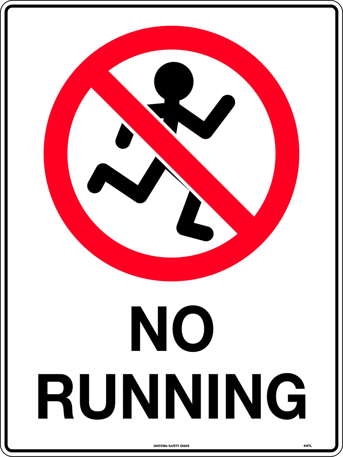 Metal No Running Sign | Warehouse and Industrial Sites | Uniform Safety Signs