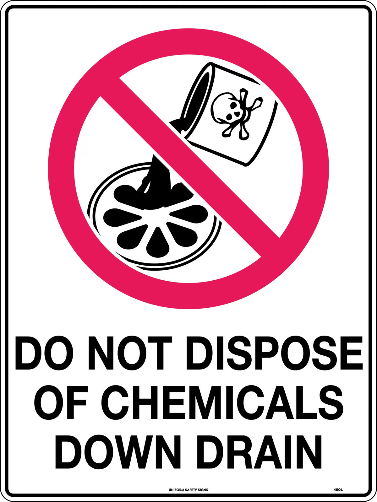 600x400mm Chemical Disposal Sign | Industrial Workshops | Uniform Safety Signs