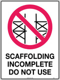 Metal Scaffolding Prohibition Sign | Construction Sites | Uniform Safety Signs