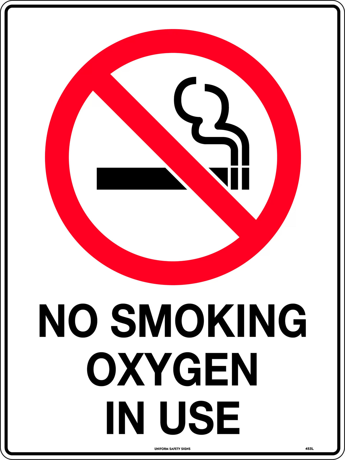 Metal No Smoking Oxygen Sign | Medical and Industrial Sites | Uniform Safety Signs