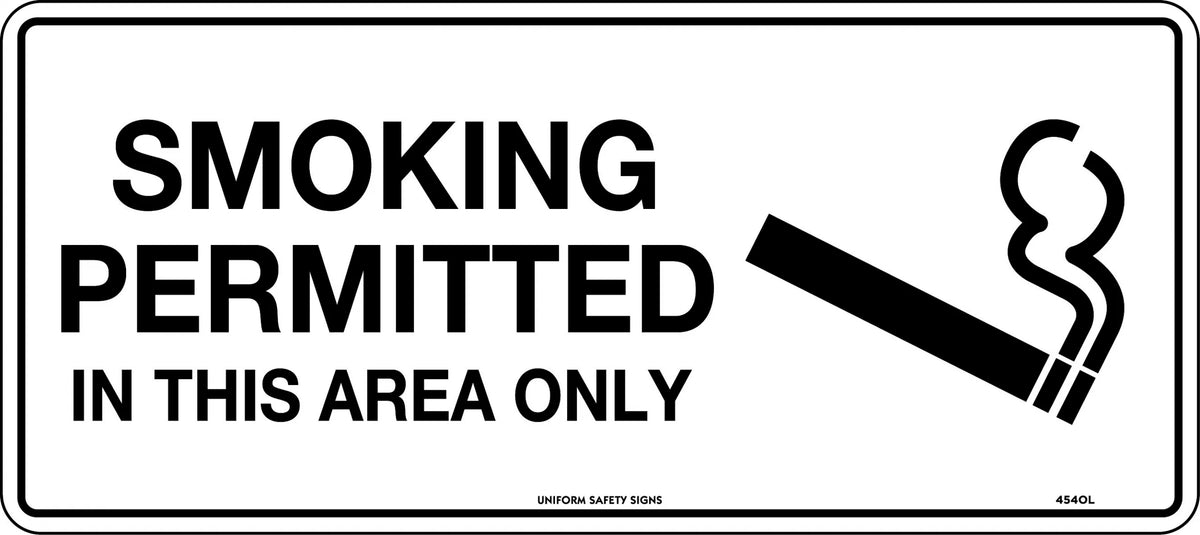 Metal Smoking Permitted Sign | Designated Work Zones | Uniform Safety Signs