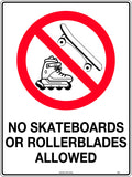Metal No Skateboards or Rollerblades Sign | Public Areas | Uniform Safety Signs