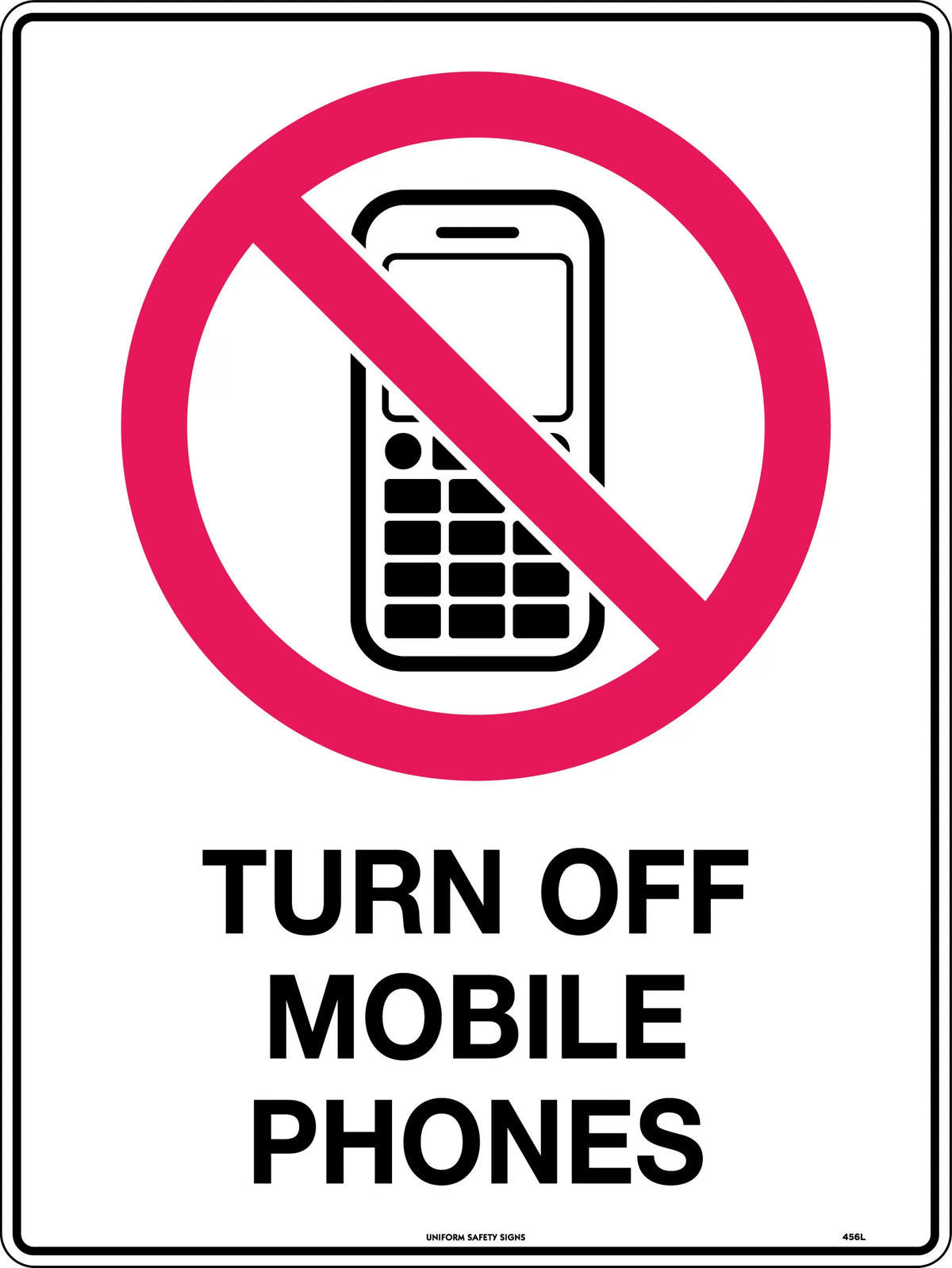 Metal Turn Off Mobile Phones Sign | High-Risk Zones | Uniform Safety Signs
