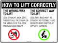 Poly Lifting Technique Sign | Warehouse and Stores | Uniform Safety Signs