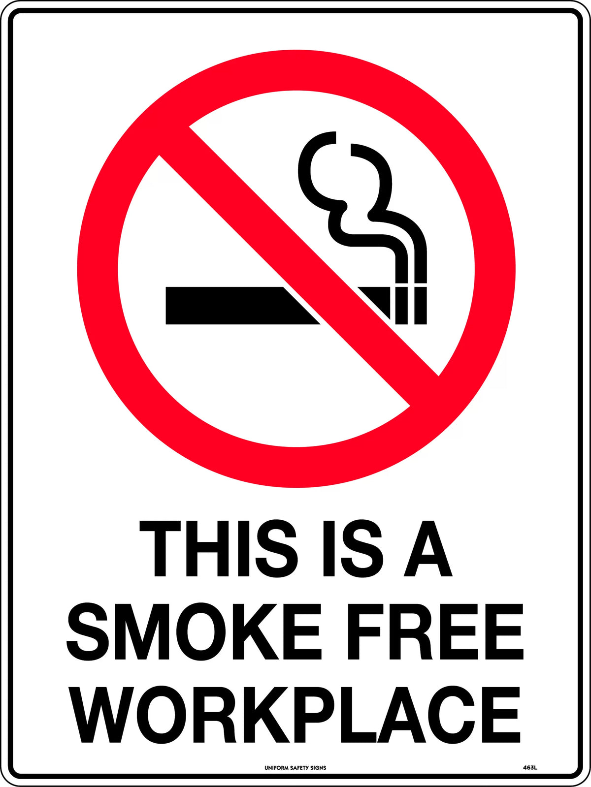 This Self Adhesive Smoke Free Signs | Office and Site | Uniform Safety Signs