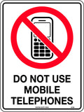 140x120mm Self Adhesive Do Not Use Mobile Telephones Prohibition Sign - Pkt Of 4 | Uniform Safety Signs