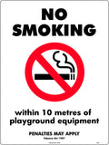 300x225mm No Smoking Sign | Playground Areas | Uniform Safety Signs
