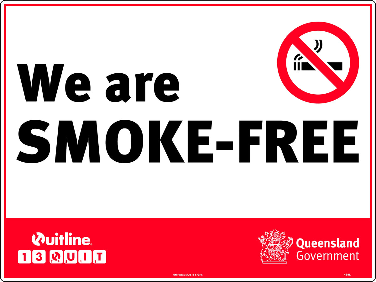 Metal Smoke Free Sign | QLD Compliant Sites | Uniform Safety Signs