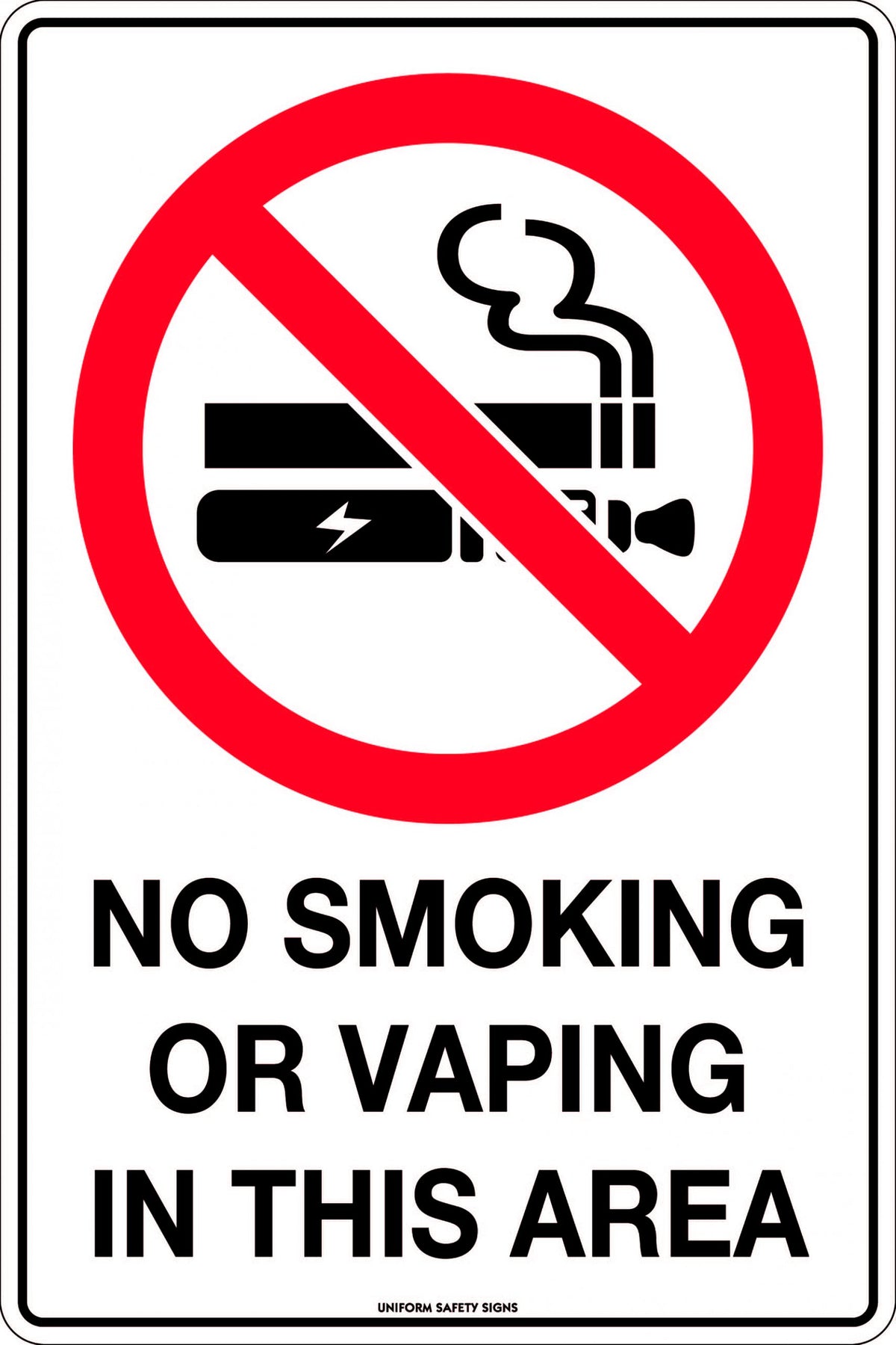 Metal No Smoking or Vaping Sign | Industrial Sites | Uniform Safety Signs