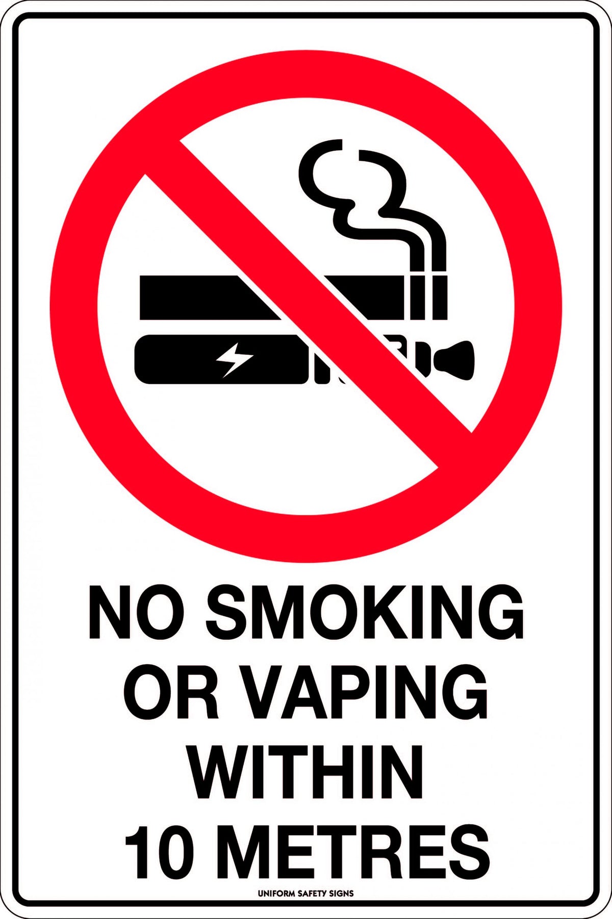 300x225mm No Smoking/Vaping Sign | Site Entrances | Uniform Safety Signs