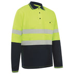 Hi Vis Two Tone Long Sleeve Polo Shirt - view 2