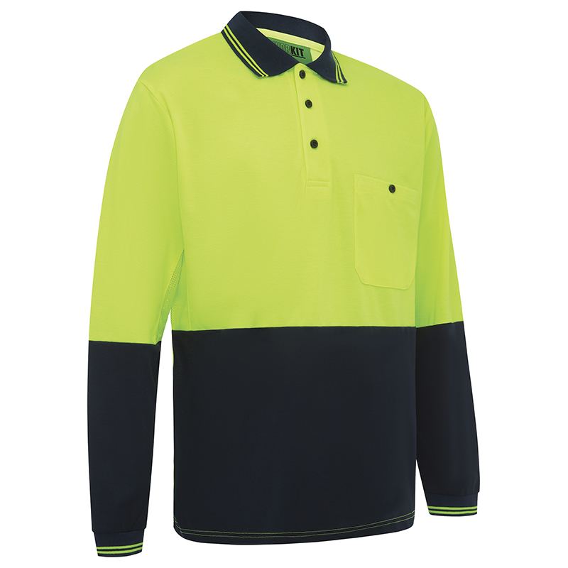 Hi Vis Two Tone Long Sleeve Polo - view 2
