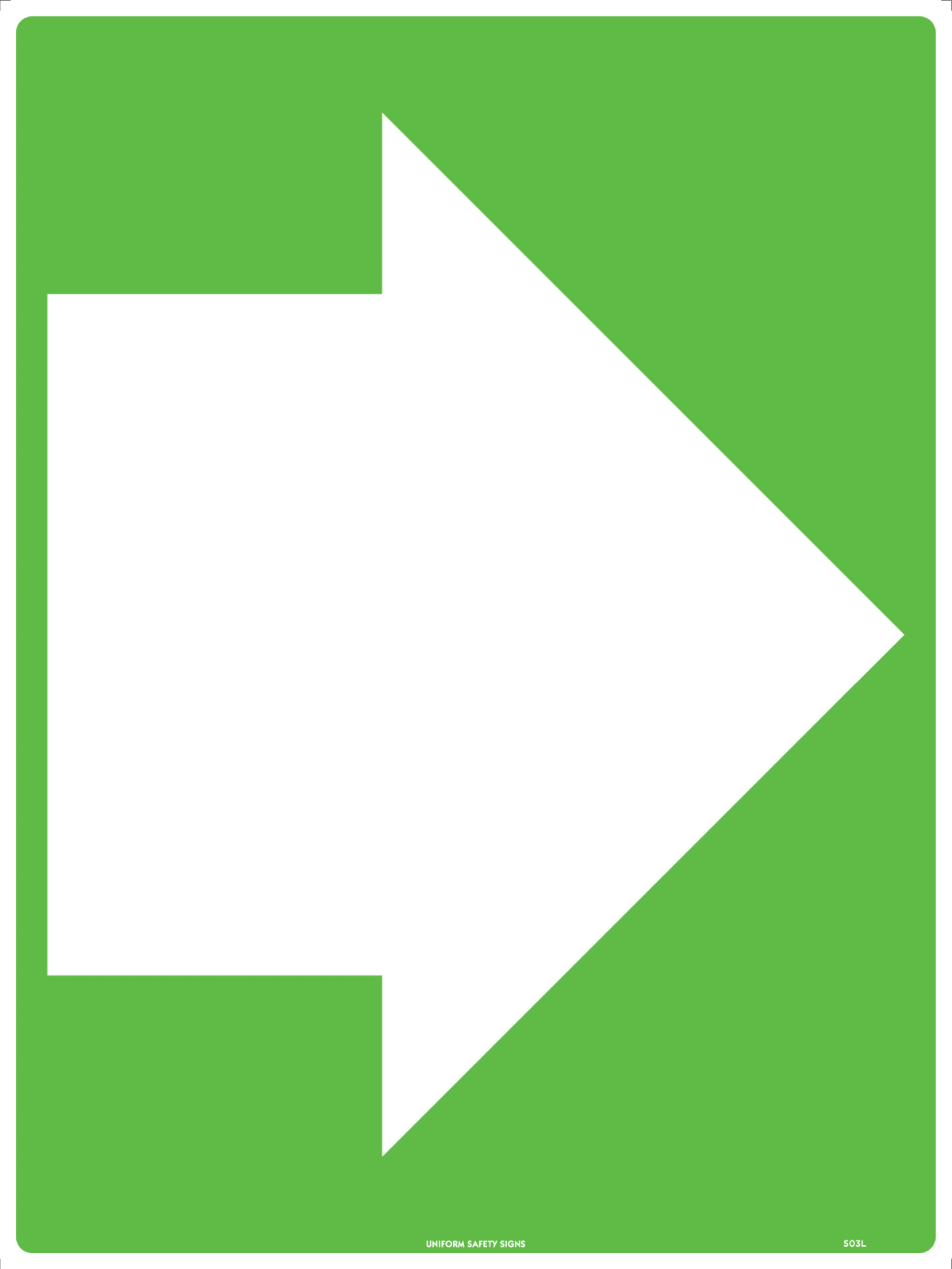 300x2225mm Poly Arrow Sign | Emergency Wayfinding | Uniform Safety Signs