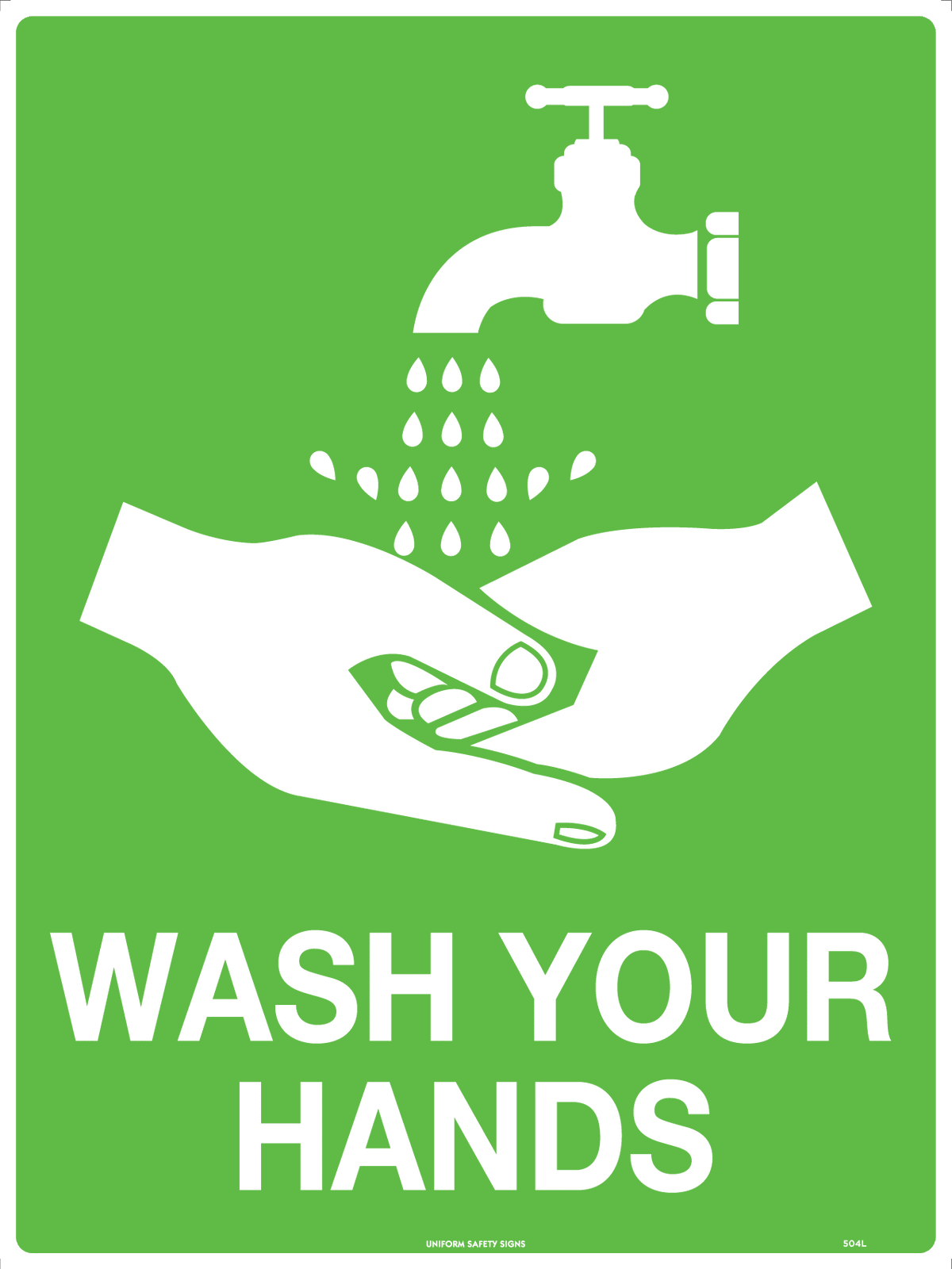 Metal Wash Your Hands Sign | First Aid Facilities | Uniform Safety Signs