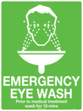 Poly Emergency Eye Wash Sign | First Aid Stations | Uniform Safety Signs