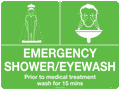 600x400mm Metal Emergency Shower Sign | Industrial Sites | Uniform Safety Signs