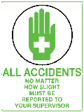 Metal Accident Reporting Sign | Industrial Workspaces | Uniform Safety Signs