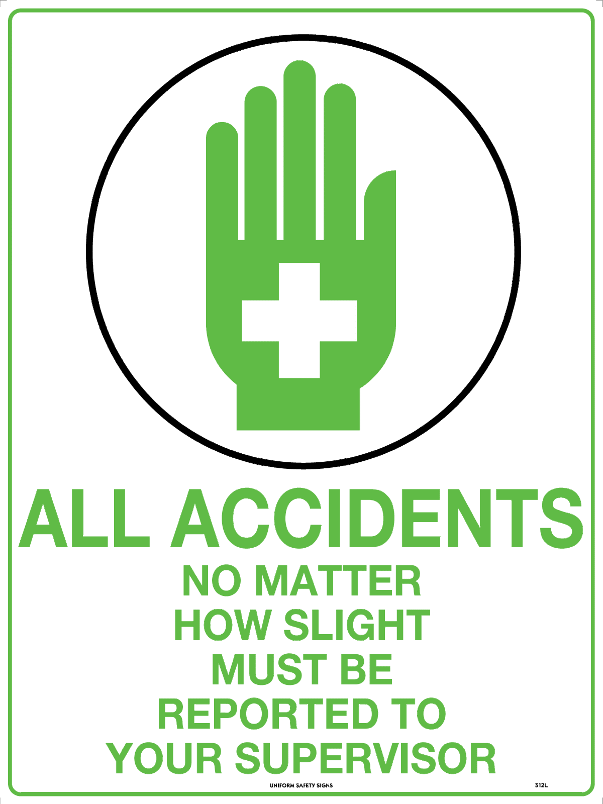 Metal Accident Reporting Sign | Industrial Workspaces | Uniform Safety Signs