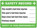 Metal Safety Record Board | Industrial Workspaces | Uniform Safety Signs