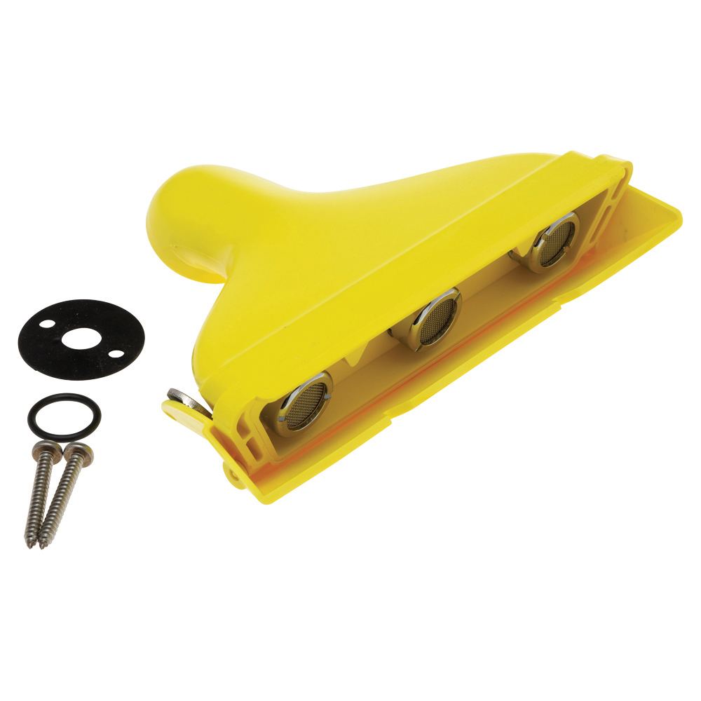 Triple Aerated Eye and Face Wash Nozzle Assembly