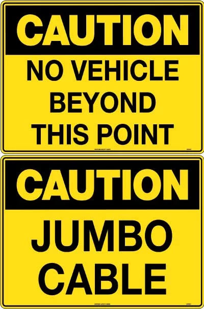 Caution Jumbo Cable Sign | Industrial Site Safety | Uniform Safety Signs