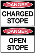 Metal Danger Stope Sign | Mining Operations | Uniform Safety Signs