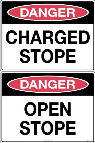 Metal Danger Stope Sign | Mining Operations | Uniform Safety Signs