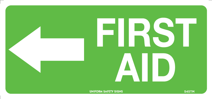 300x140mm First Aid Sign | Warehouse & Site Wayfinding | Uniform Safety Signs