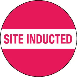 50mm Site Inducted Decals | Construction Site Access | Uniform Safety Signs