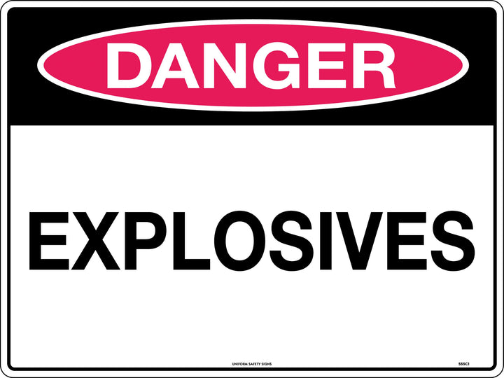 450x300mm Metal Danger Class 1 Explosives Sign