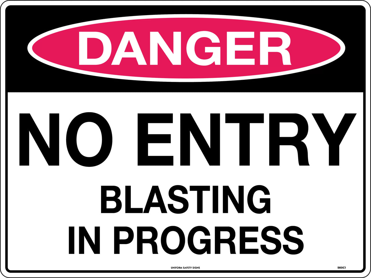 Metal Danger No Entry Blasting Sign | Mining Sites | Uniform Safety Signs