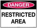600x400mm Restricted Area Sign | Mining and Construction | Uniform Safety Signs
