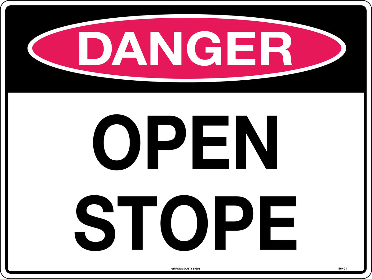 Metal Danger Open Stope Sign | Mining Sites | Uniform Safety Signs