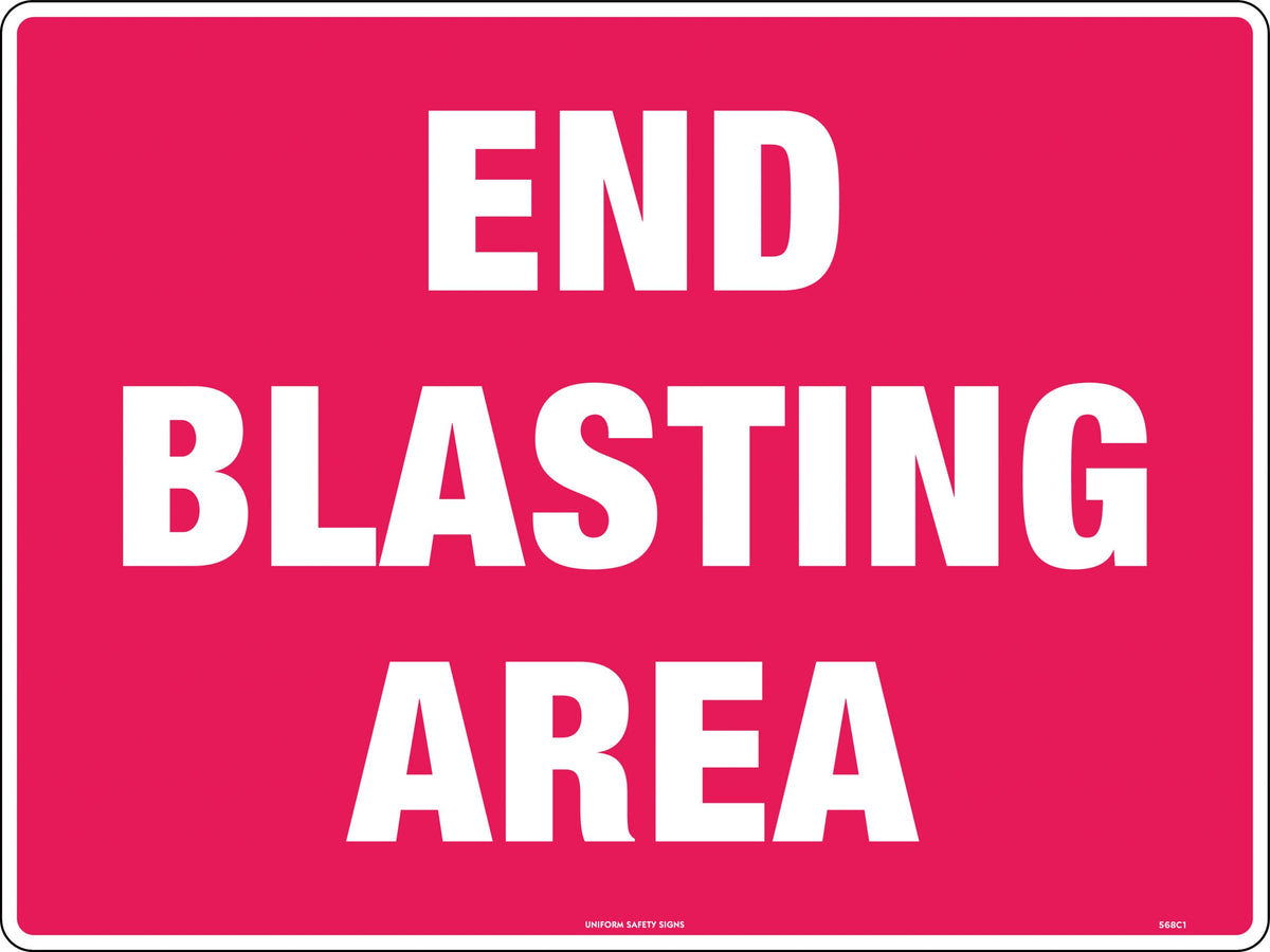 1600x600mm Class 1 Reflective End Blasting Area Sign