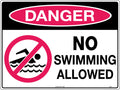 Metal Danger No Swimming Allowed | Mining and Construction | Uniform Safety Signs