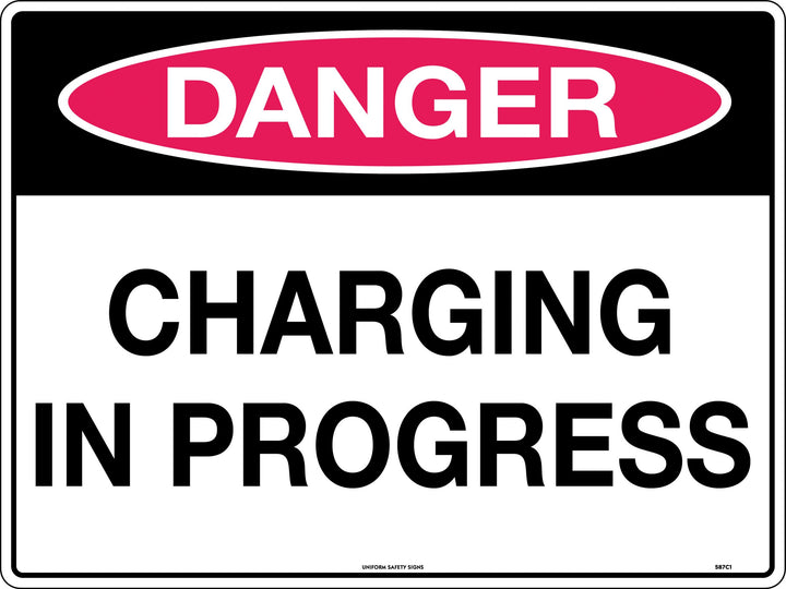 450x300mm Metal Danger Class 1 Charging in Progress Sign
