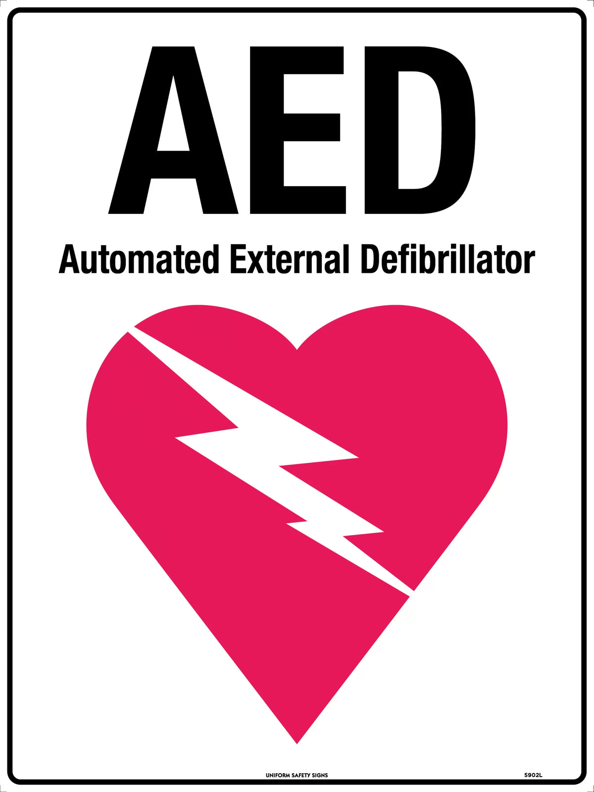 Self Adhesive AED Sign | First Aid Stations | Uniform Safety Signs