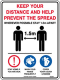 Poly Social Distancing Sign | Workplace Entry Points | Uniform Safety Signs