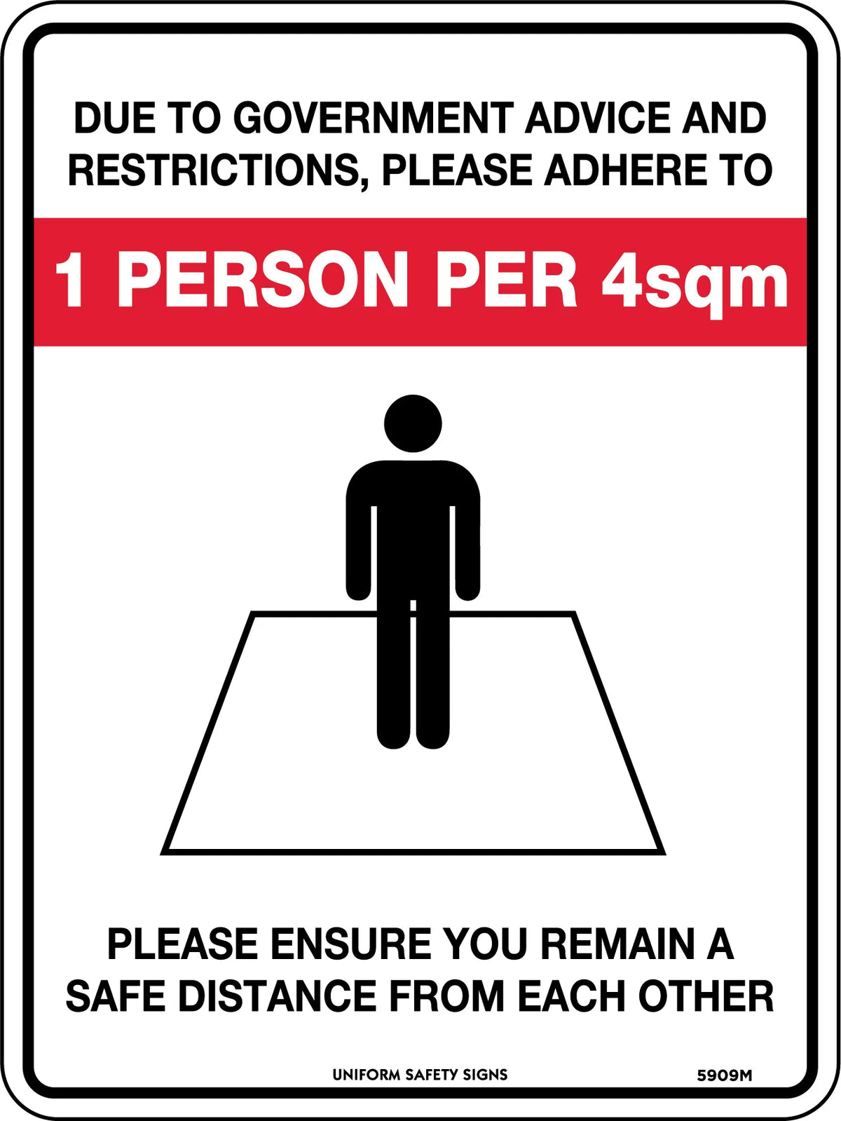 300x225mm Social Distancing Sign | Retail and Warehousing | Uniform Safety Signs